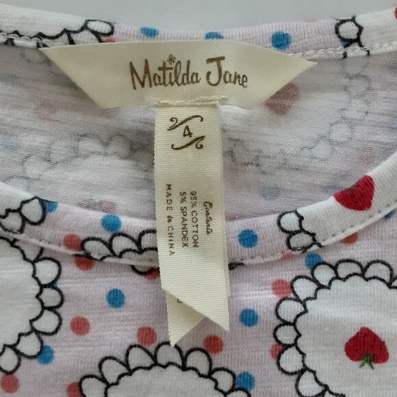 Matilda Jane Heartfelt Tunic Strawberry Smocked Peplum Long Sleeve Top Girls 4 - Picture 7 of 11